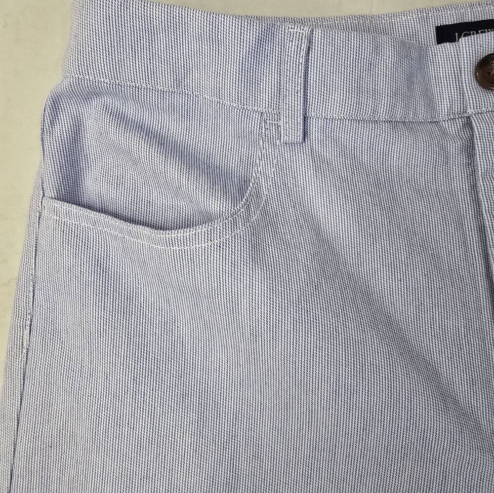 NWT J. Crew Factory Cropped Pants Blue White Stripe High Rise Wide Leg 29 - Picture 4 of 12
